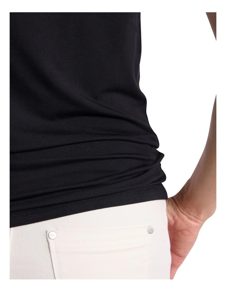 Betsy Bamboo Tee in Black image 3