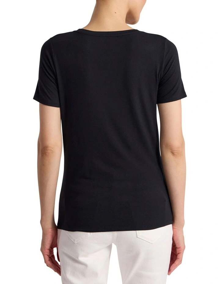 Betsy Bamboo Tee in Black image 4