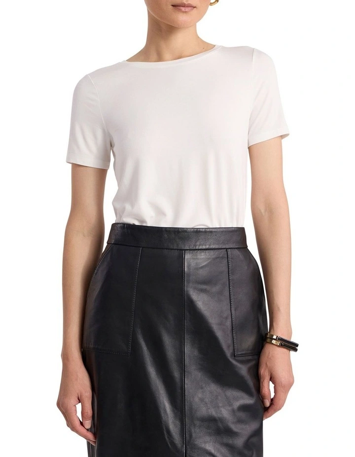 Betsy Bamboo Tee in Ivory image 1