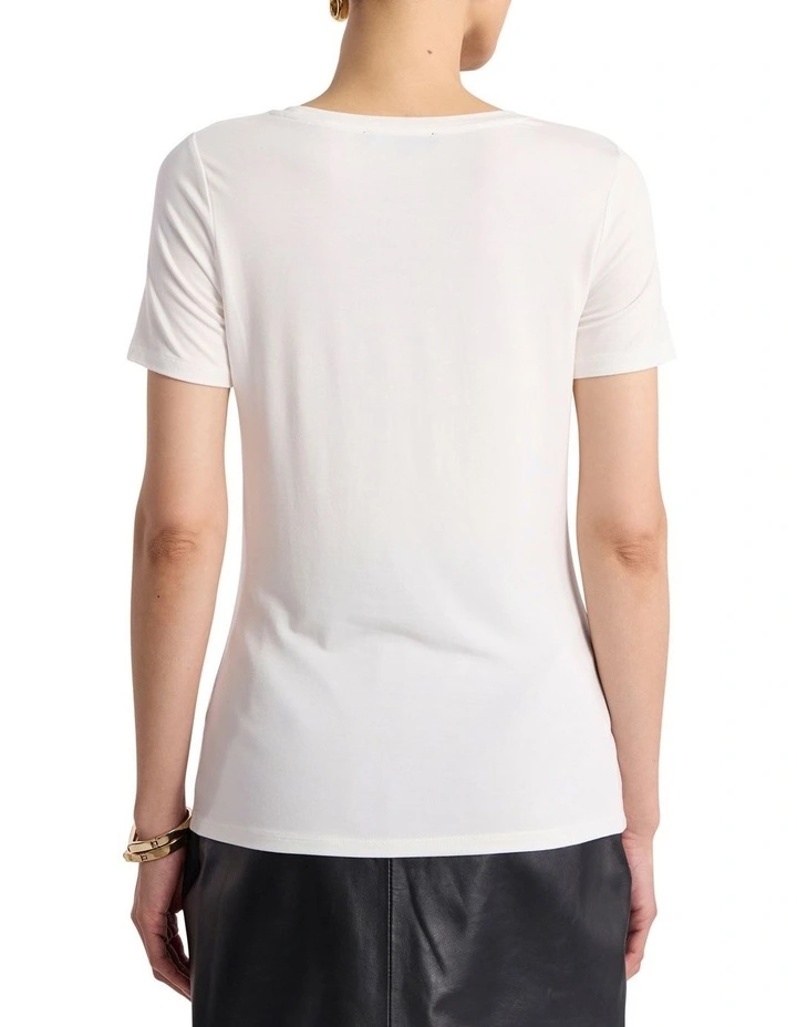 Betsy Bamboo Tee in Ivory image 4