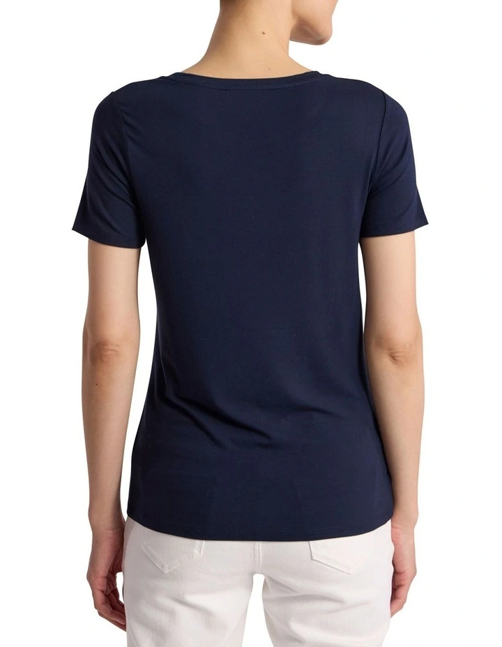 Betsy Bamboo Tee in Navy image 4
