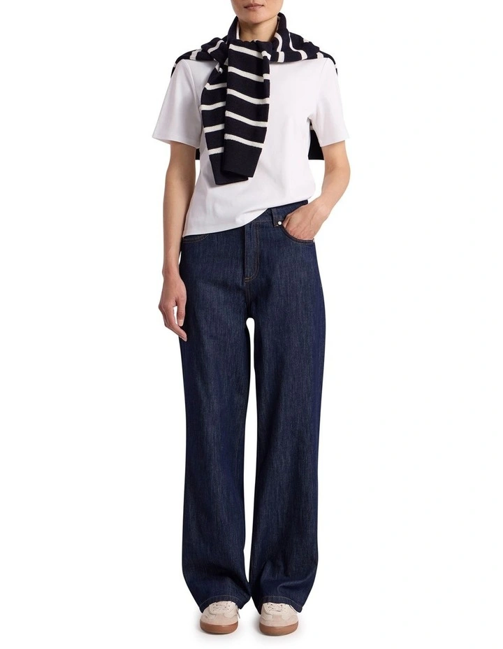 Misty Mercerised Cotton Tee in Ivory image 2