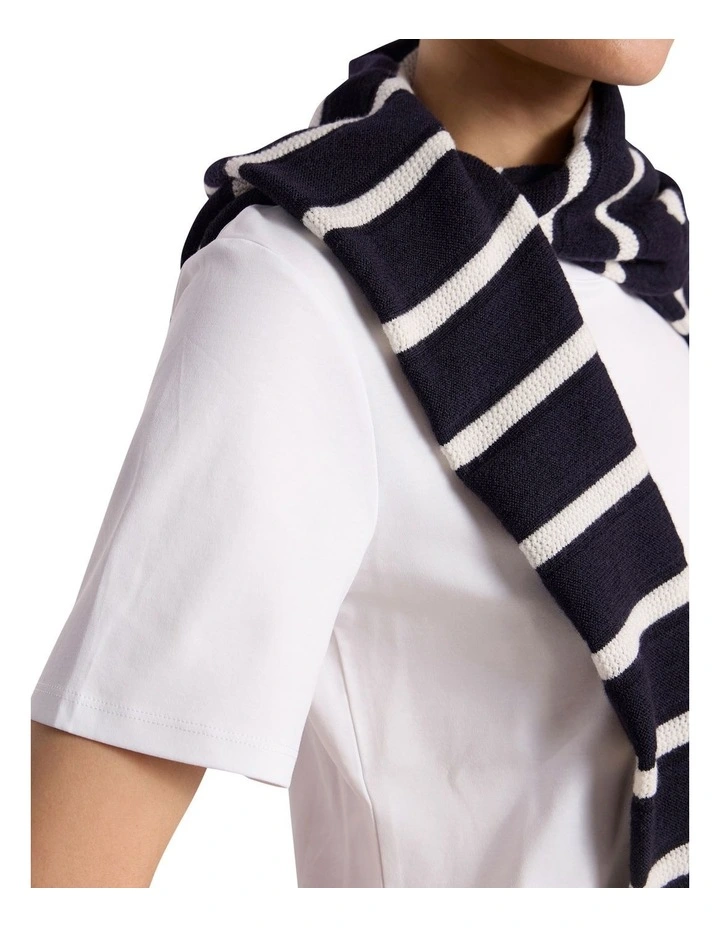 Misty Mercerised Cotton Tee in Ivory image 3