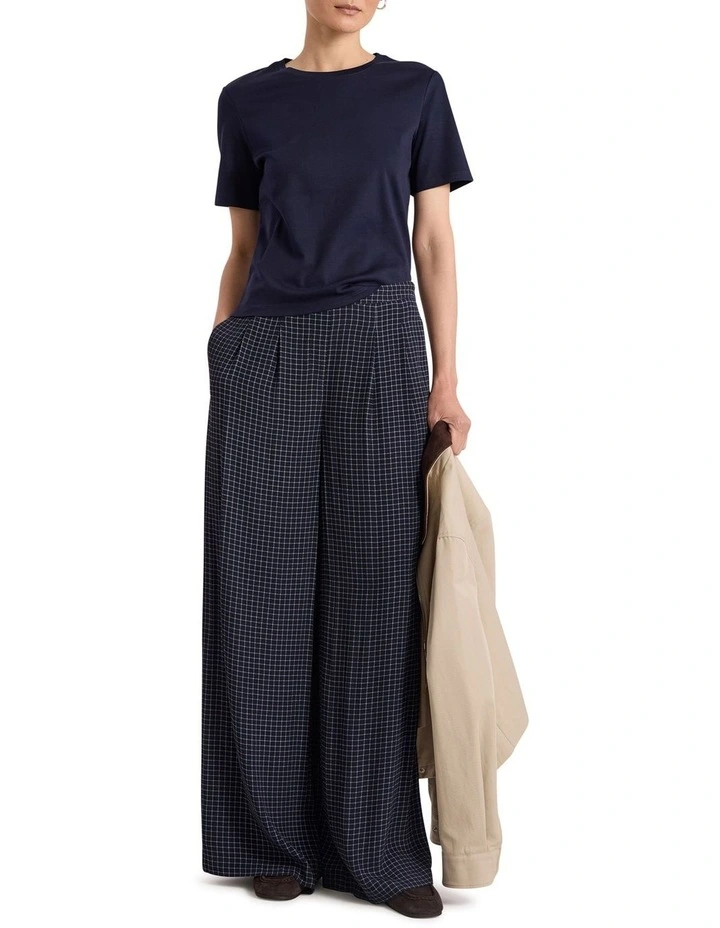 Misty Mercerised Cotton Tee in Navy image 2