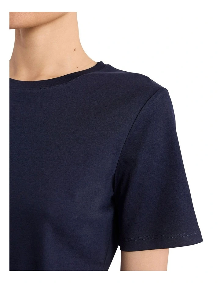 Misty Mercerised Cotton Tee in Navy image 3