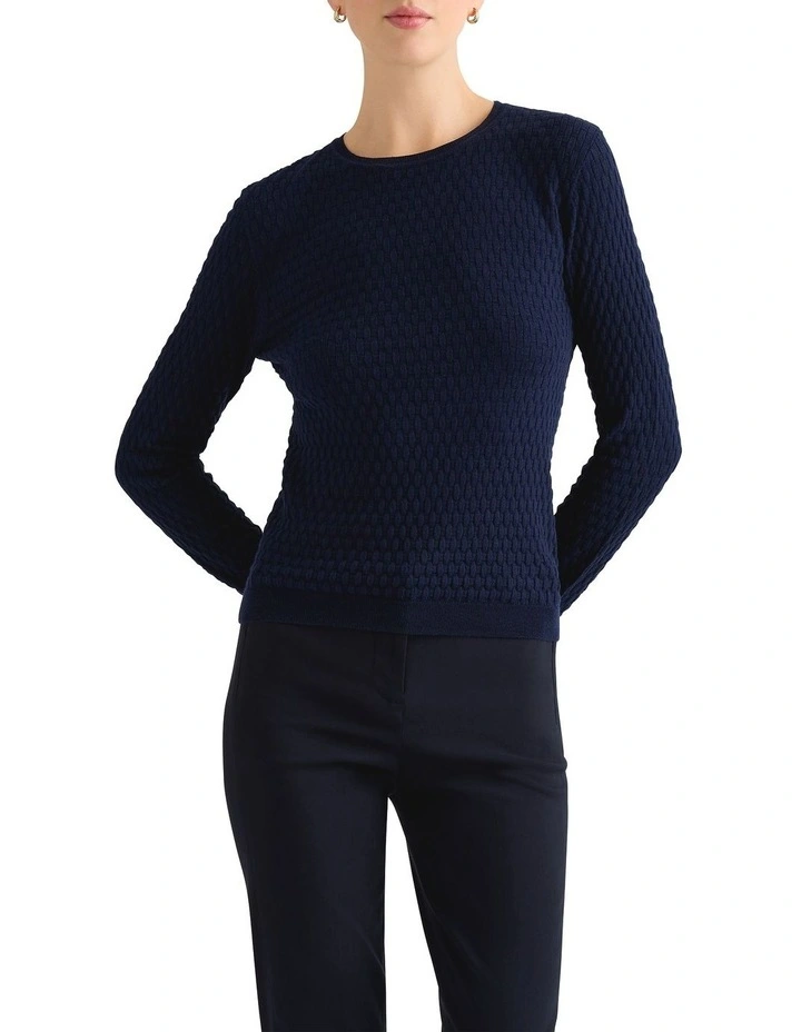 Nola Wool Blend Knit in Navy image 3