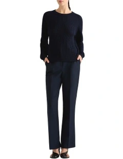 Watson Wool Cable Knit in Navy Sparkle