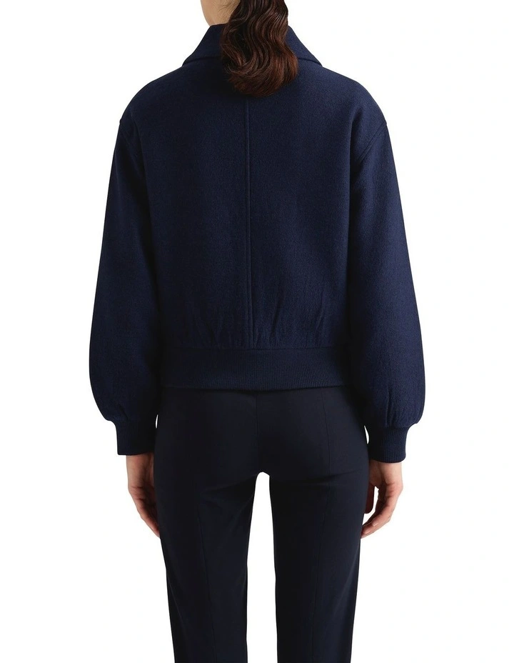 Wendy Felted Wool Bomber in Navy image 2
