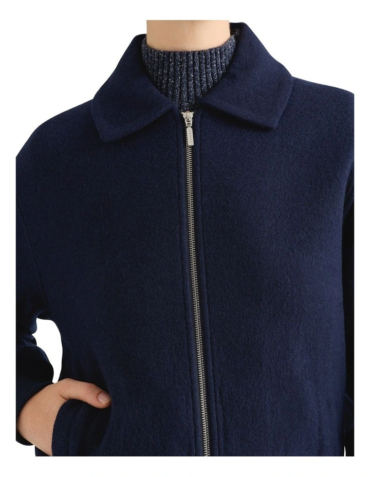 Wendy Felted Wool Bomber in Navy image 4