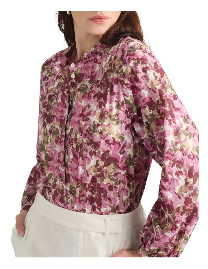 Tessano Cotton Blouse in Mauve Multi image 4
