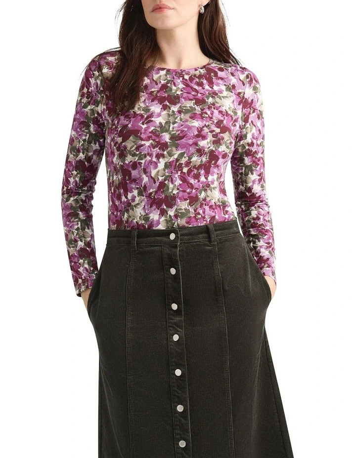 Tessano Bamboo Top in Mauve Multi image 3