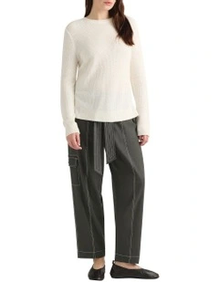 Moss Stitch Knit in Ivory