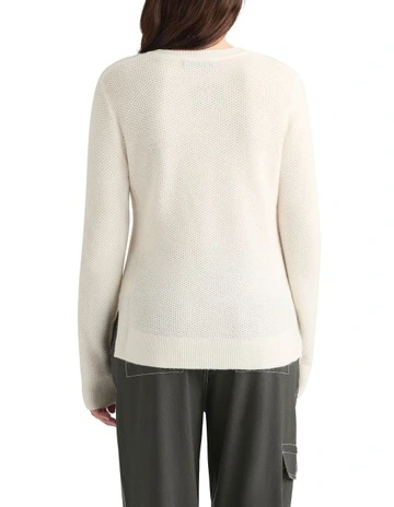 Moss Stitch Knit in Ivory