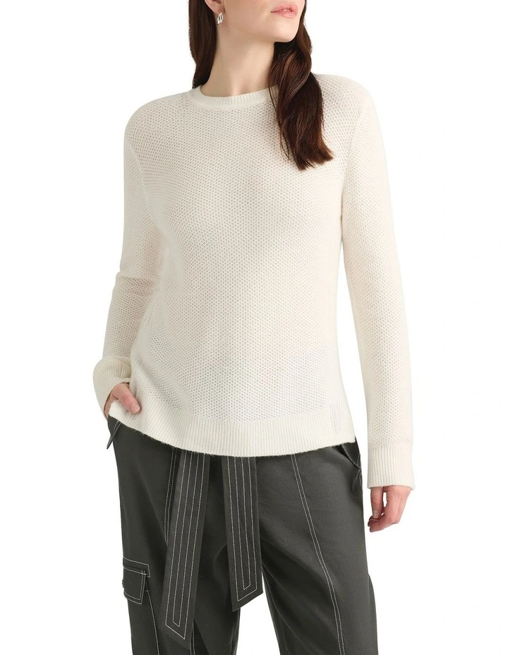 Moss Stitch Knit in Ivory image 3
