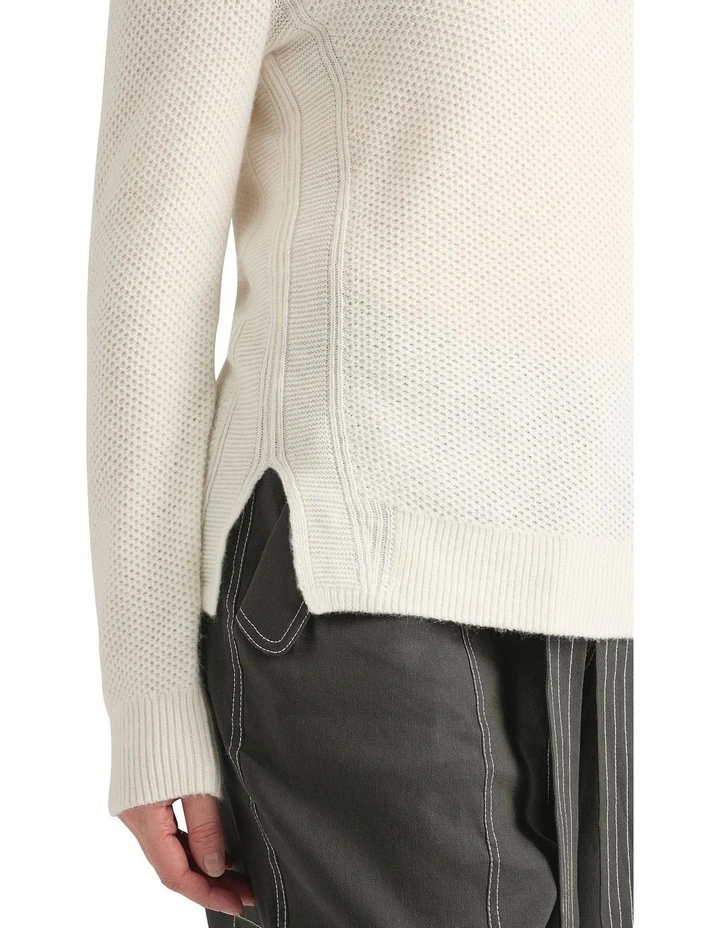 Moss Stitch Knit in Ivory image 4