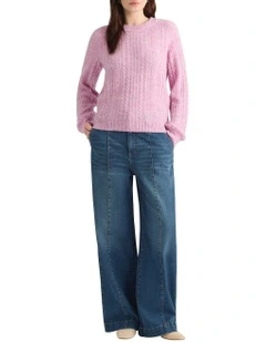 Magnus Cable Knit in Mauve Melange