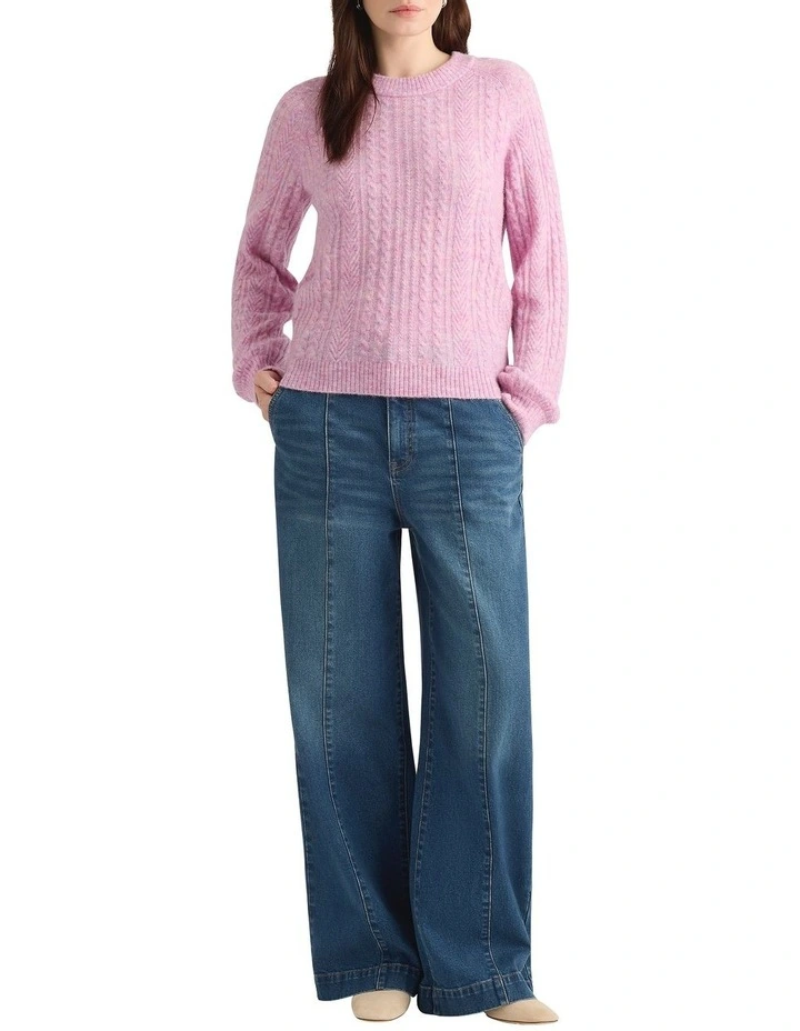 Magnus Cable Knit in Mauve Melange image 1