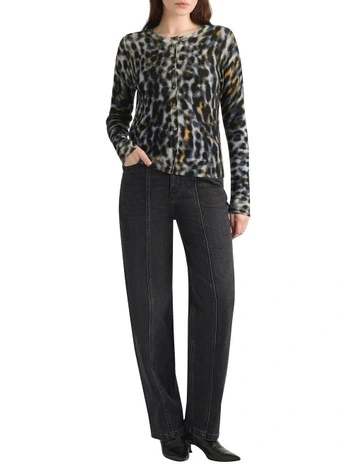Clara Merino Cardigan in Black Multi