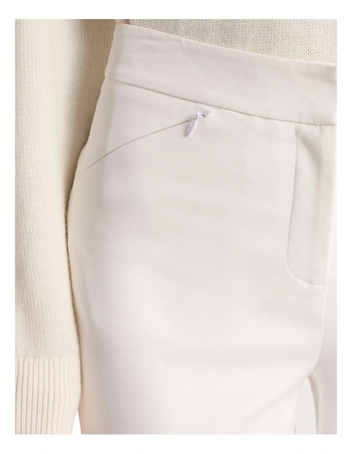 Sarah Compact Cotton Pant in White image 3
