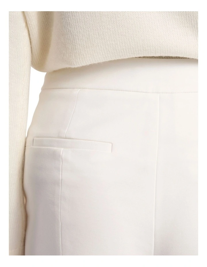 Sarah Compact Cotton Pant in White image 4