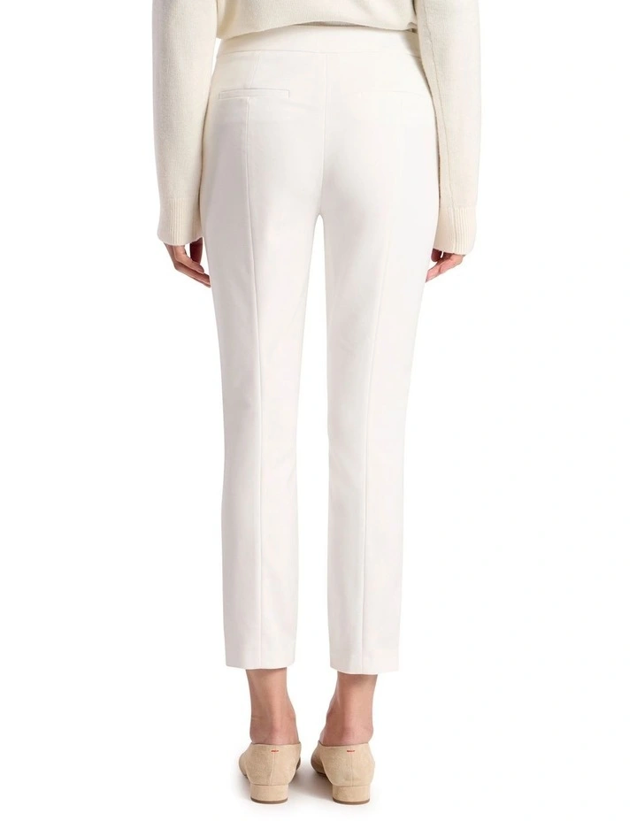 Sarah Compact Cotton Pant in White image 5