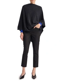 Sarah Compact Cotton Pant in Black