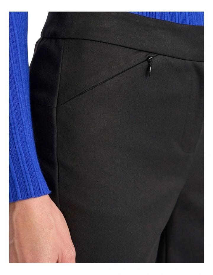 Sarah Compact Cotton Pant in Black image 3