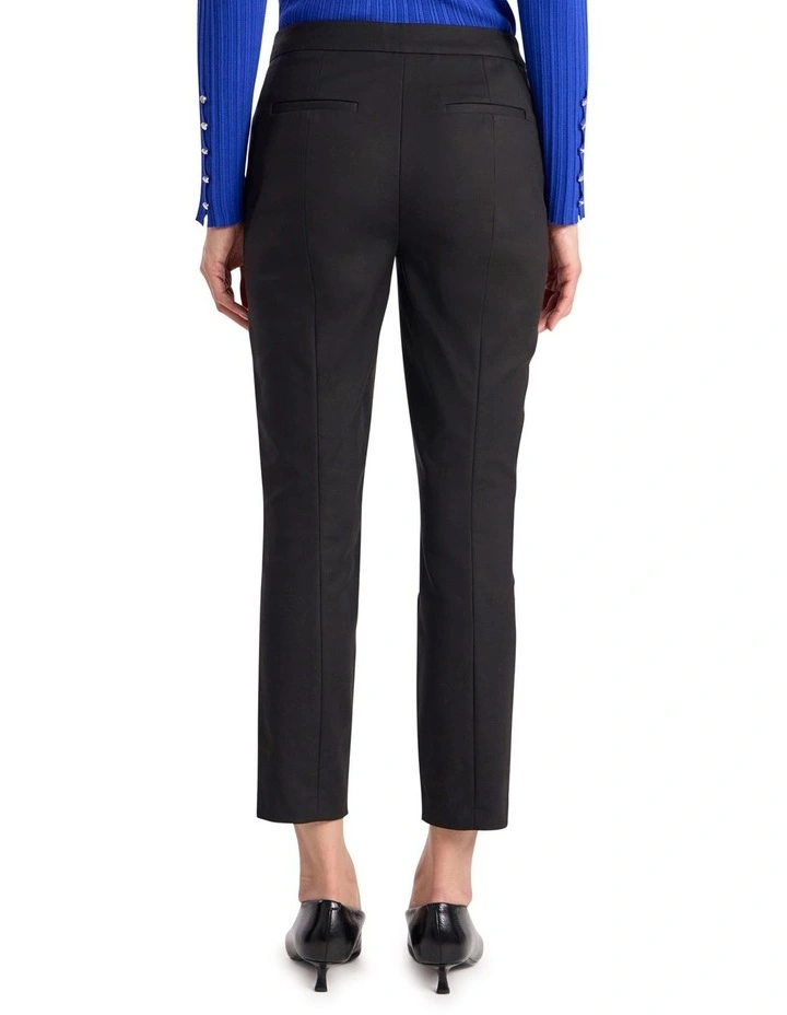 Sarah Compact Cotton Pant in Black image 5