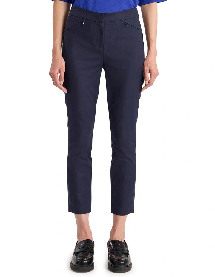 Sarah Compact Cotton Pant in Ink image 2