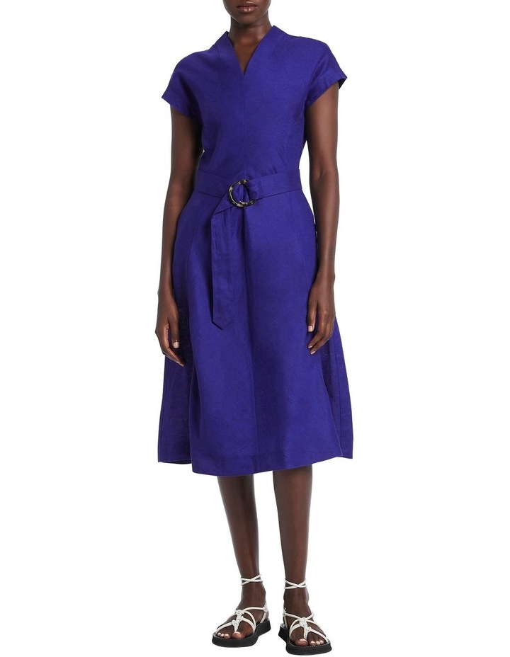 Amelia Linen Dress in Cobalt