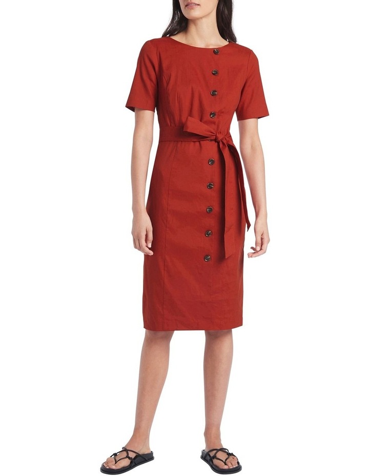 Larsa Button Down Dress Red