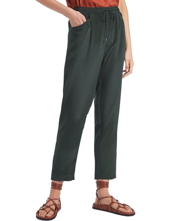 Silvia Stretch Silk Pants Pine image 1