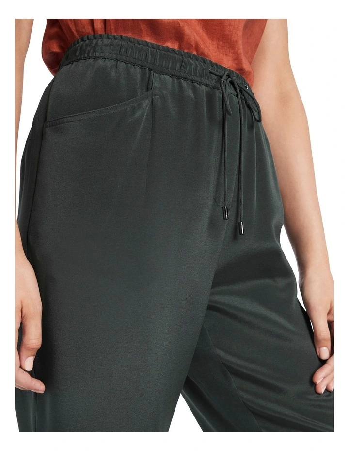 Silvia Stretch Silk Pants Pine image 4
