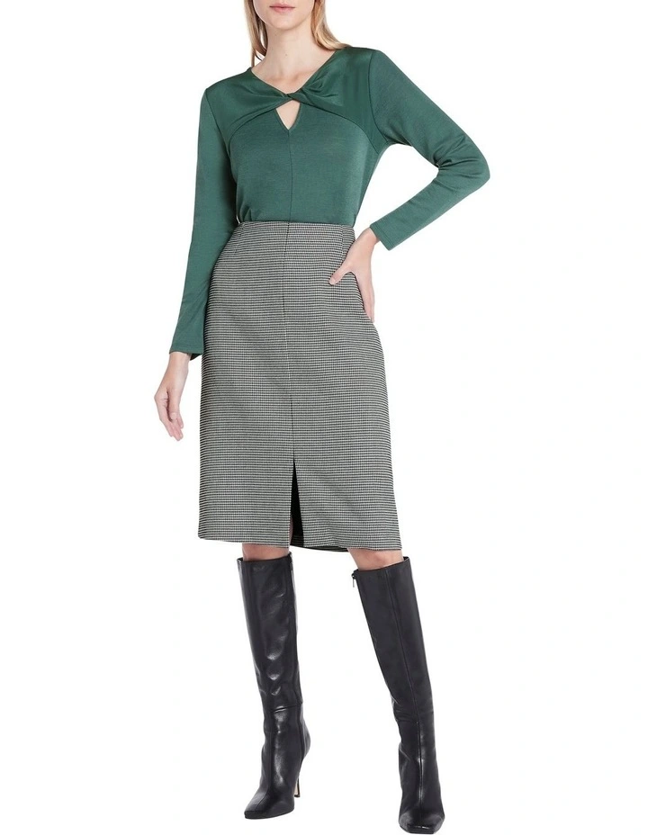 Skylar Silk Mix Top Jasper Green image 2