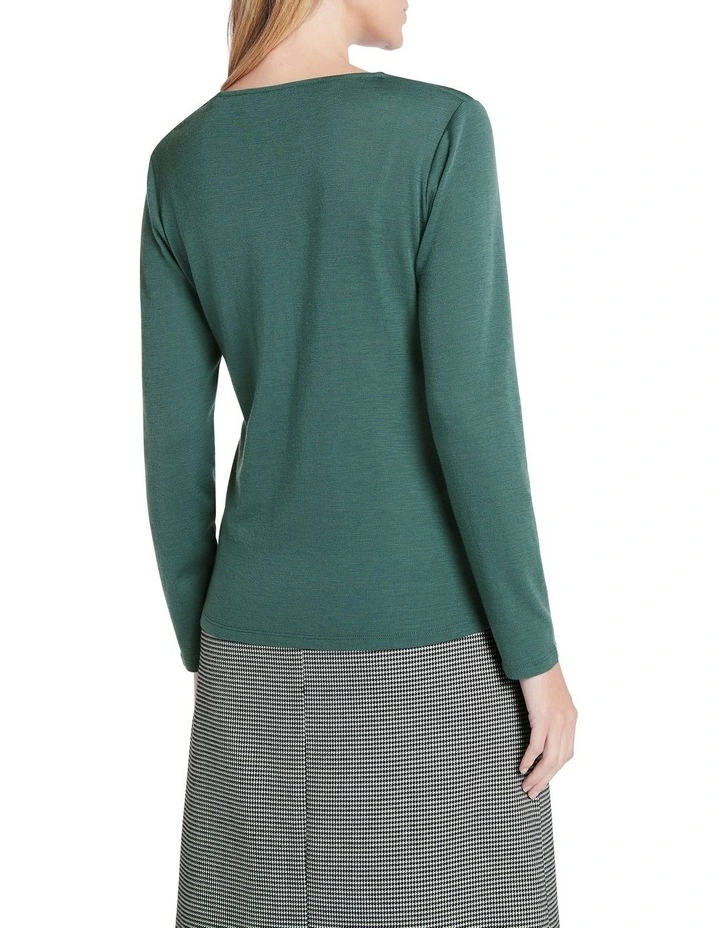 Skylar Silk Mix Top Jasper Green image 3