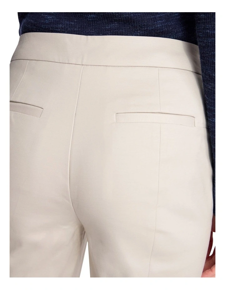 Sarah Compact Cotton Pant in Stone image 4