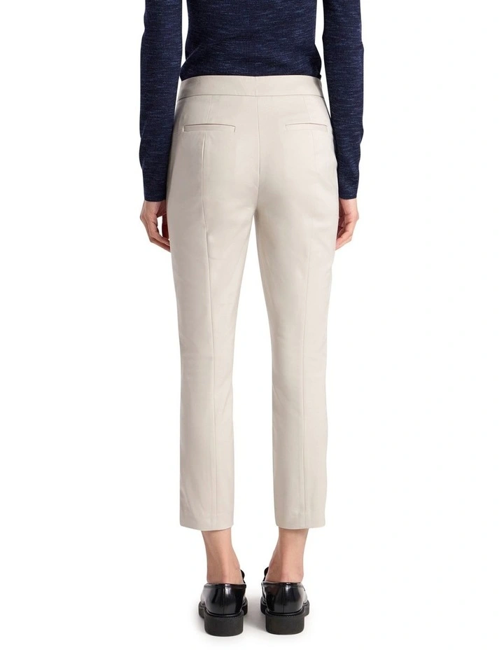 Sarah Compact Cotton Pant in Stone image 5
