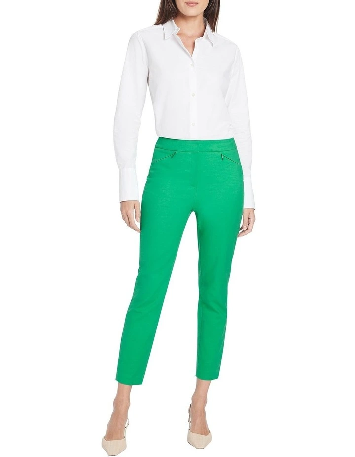 Sarah Compact Cotton Pant in Apple image 2