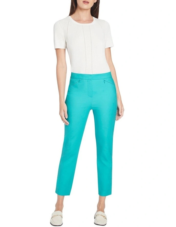 Sarah Compact Cotton Pant in Aquamarine image 2