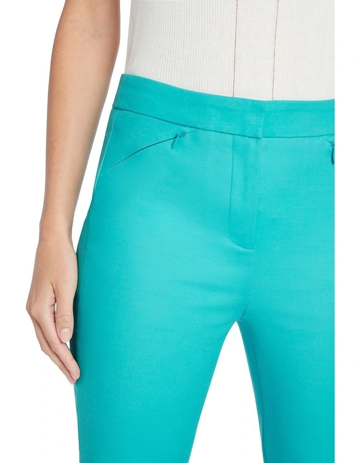 Sarah Compact Cotton Pant in Aquamarine image 4