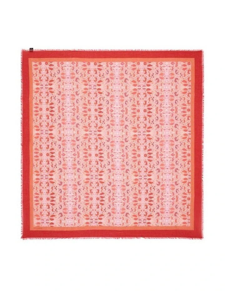 Asher Cotton Scarf in Red/Pink image 2