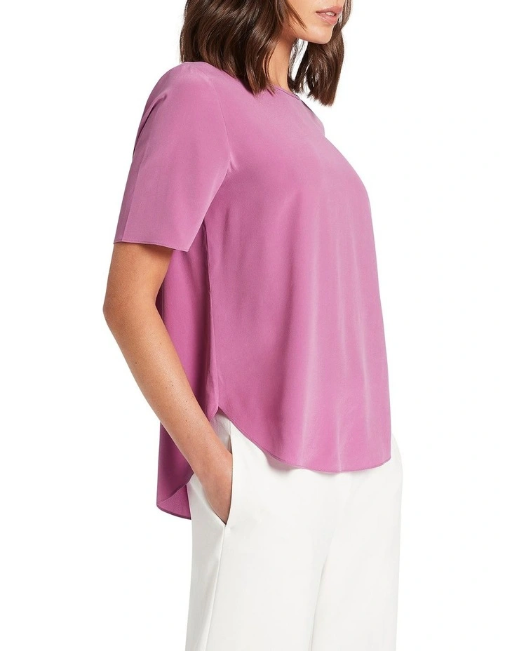 Malene Silk Tee in Violet image 1