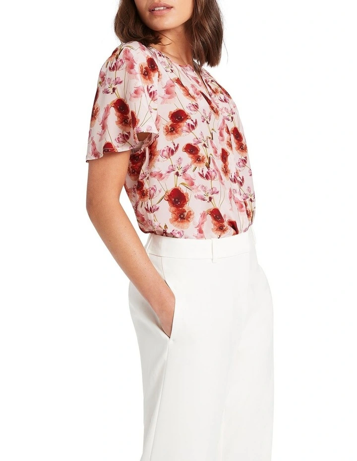 Jaye Silk Top in Pink Multi image 1