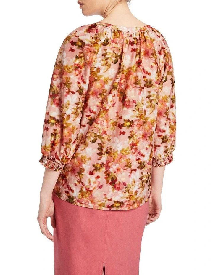 Kodi Silk Cotton Blouse In Multi image 3