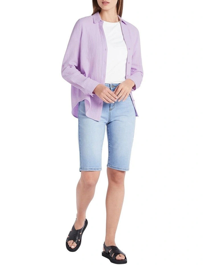 Irina Denim Short in Light Wash image 1