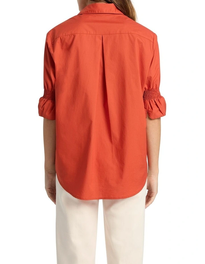 Trina Cotton Shirt in Tangerine image 2