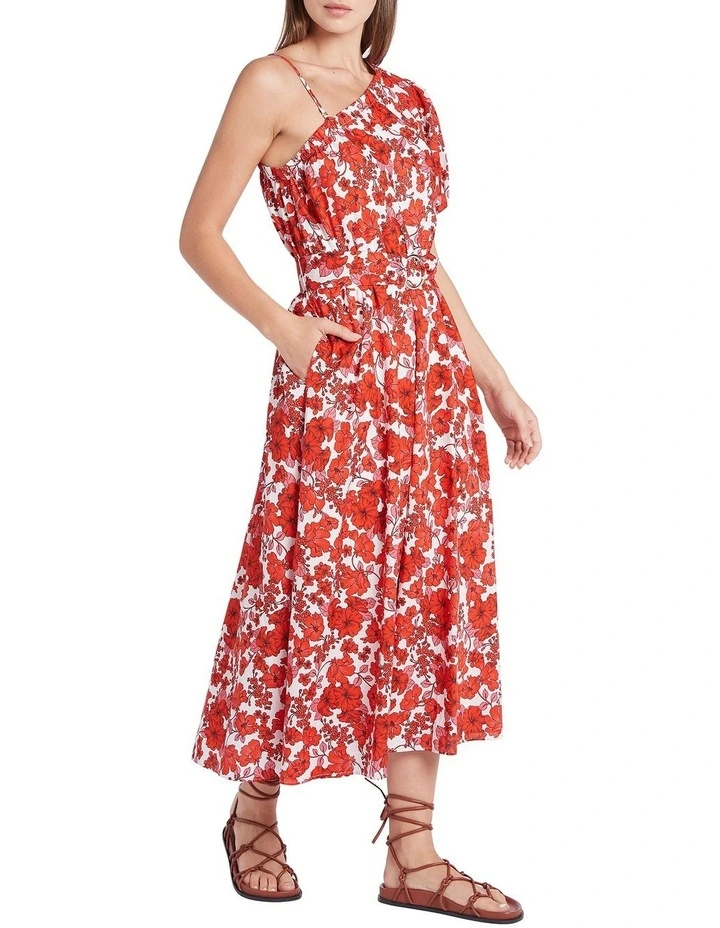 Bobbi One Shoulder Dress in Poppy image 2