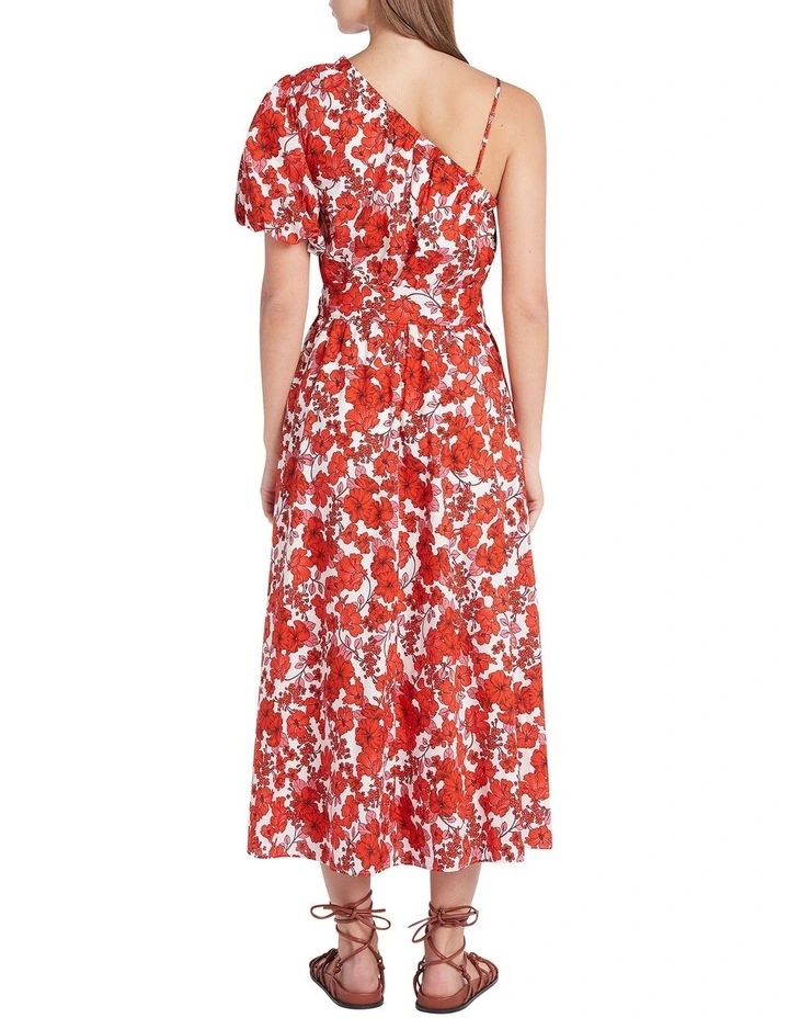 Bobbi One Shoulder Dress in Poppy image 3