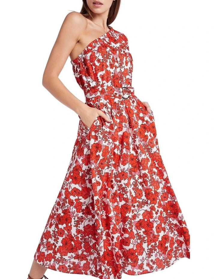 Bobbi One Shoulder Dress in Poppy image 4
