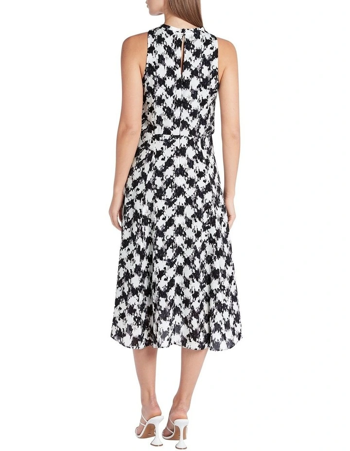 Gaia Silk Dress in Ivory/Black image 3